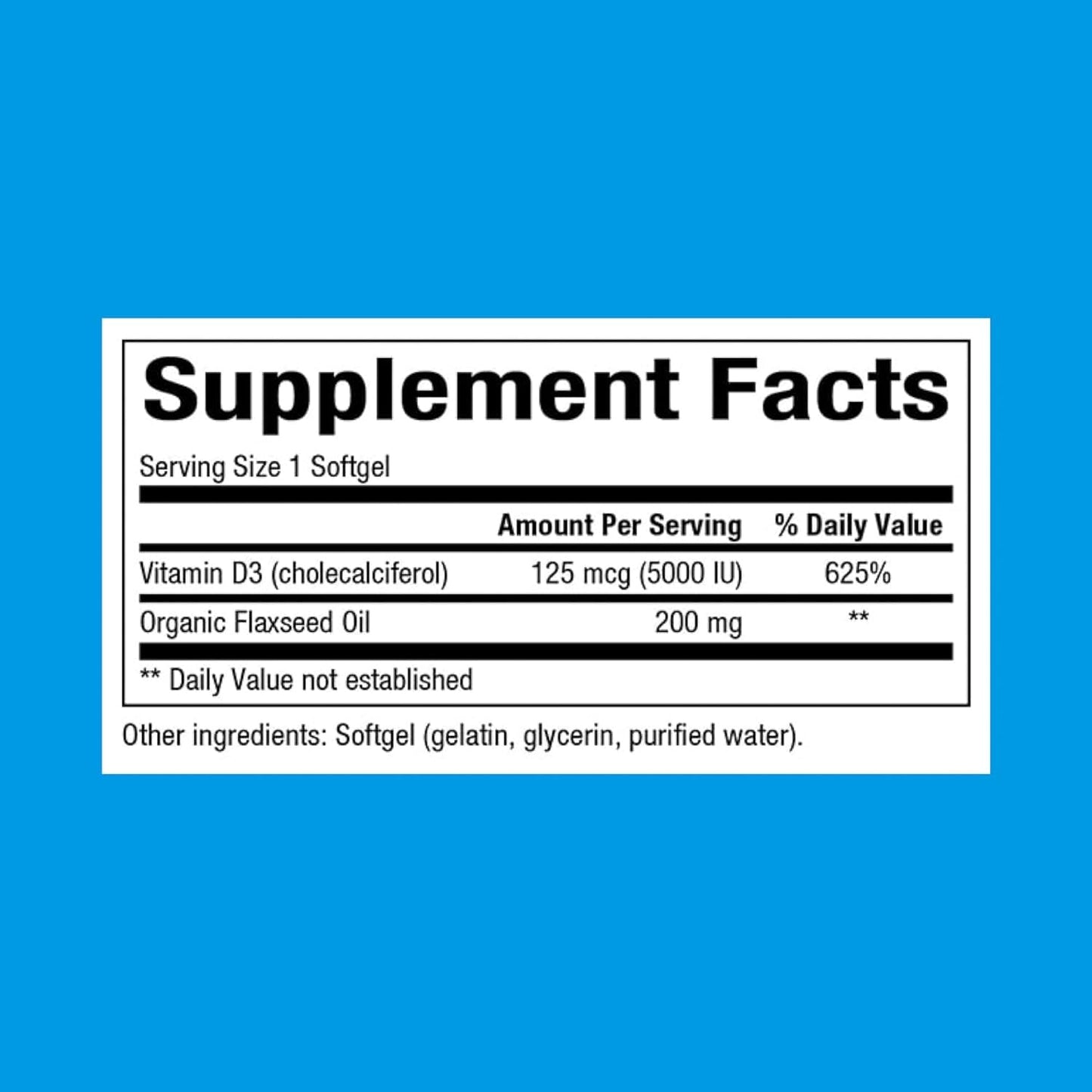 Natural Factors Vitamin D3 5,000 IU – Joint, Bone & Immune Support (240 Count)