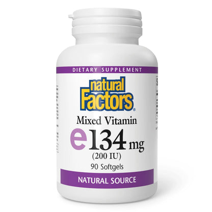Natural Factors Vitamin E 200 IU Softgels – Antioxidant Support (90 Softgels)