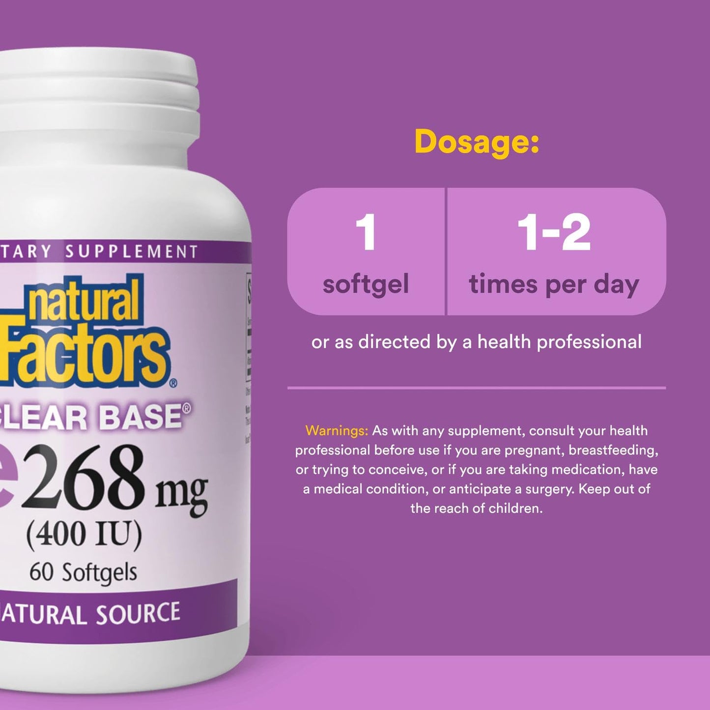 Natural Factors Vitamin E 400 IU Softgels – Antioxidant & Cardiovascular Support