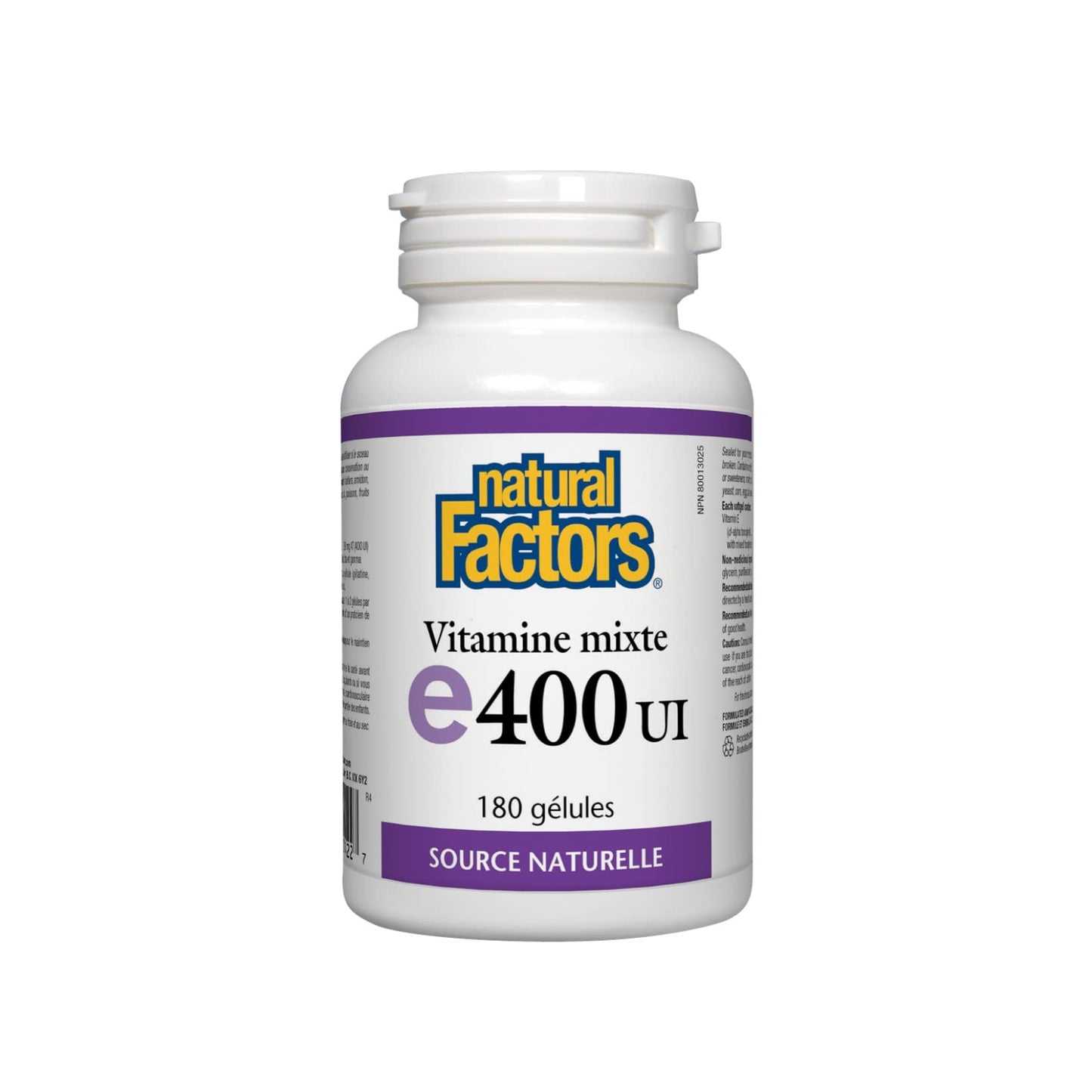 Natural Factors Mixed Vitamin E 400 IU – Antioxidant Support (180 Softgels)