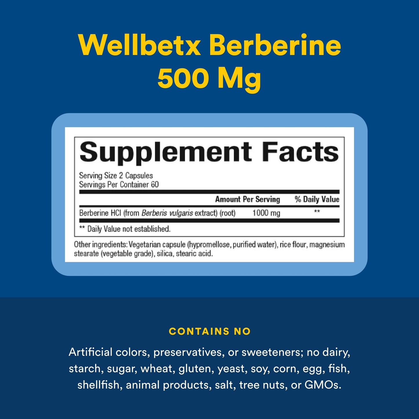Natural Factors WellBetX Berberine – Daily Supplement for Metabolic & Heart Health | Gluten-Free & Vegan | 60 Vegetarian Capsules
