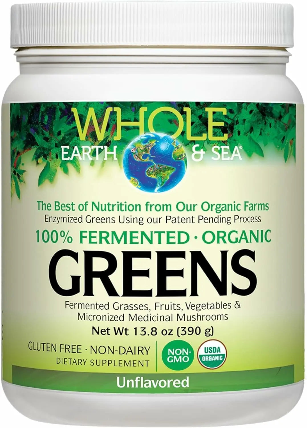 Natural Factors Whole Earth & Sea Organic Fermented Greens — Vegan, Unflavored, 13.8 oz BritishVita | Premium UK Vitamins & Wellness Supplements