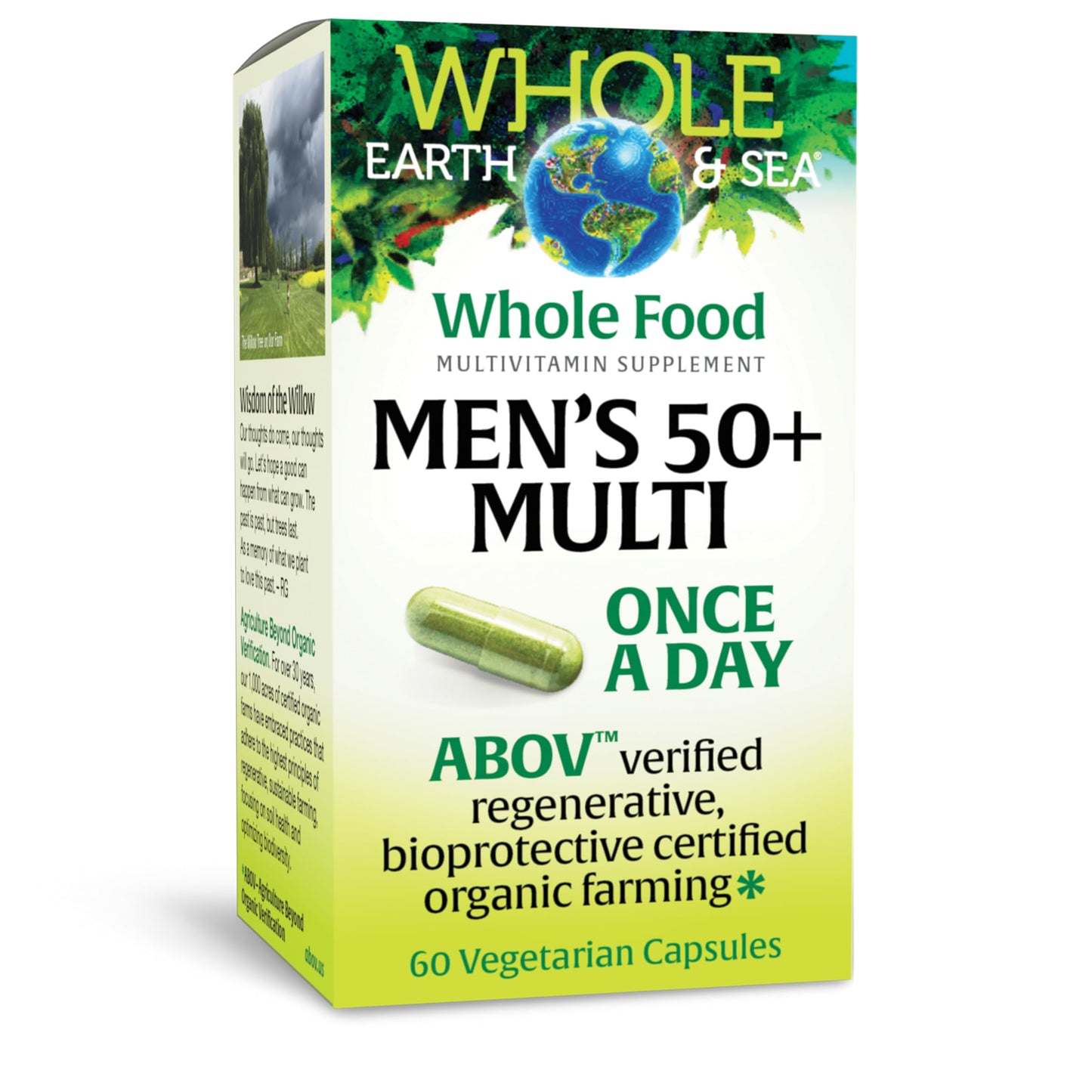 Natural Factors Whole Earth & Sea Men's 50+ Multivitamin & Mineral - 60 Vegetarian Capsules