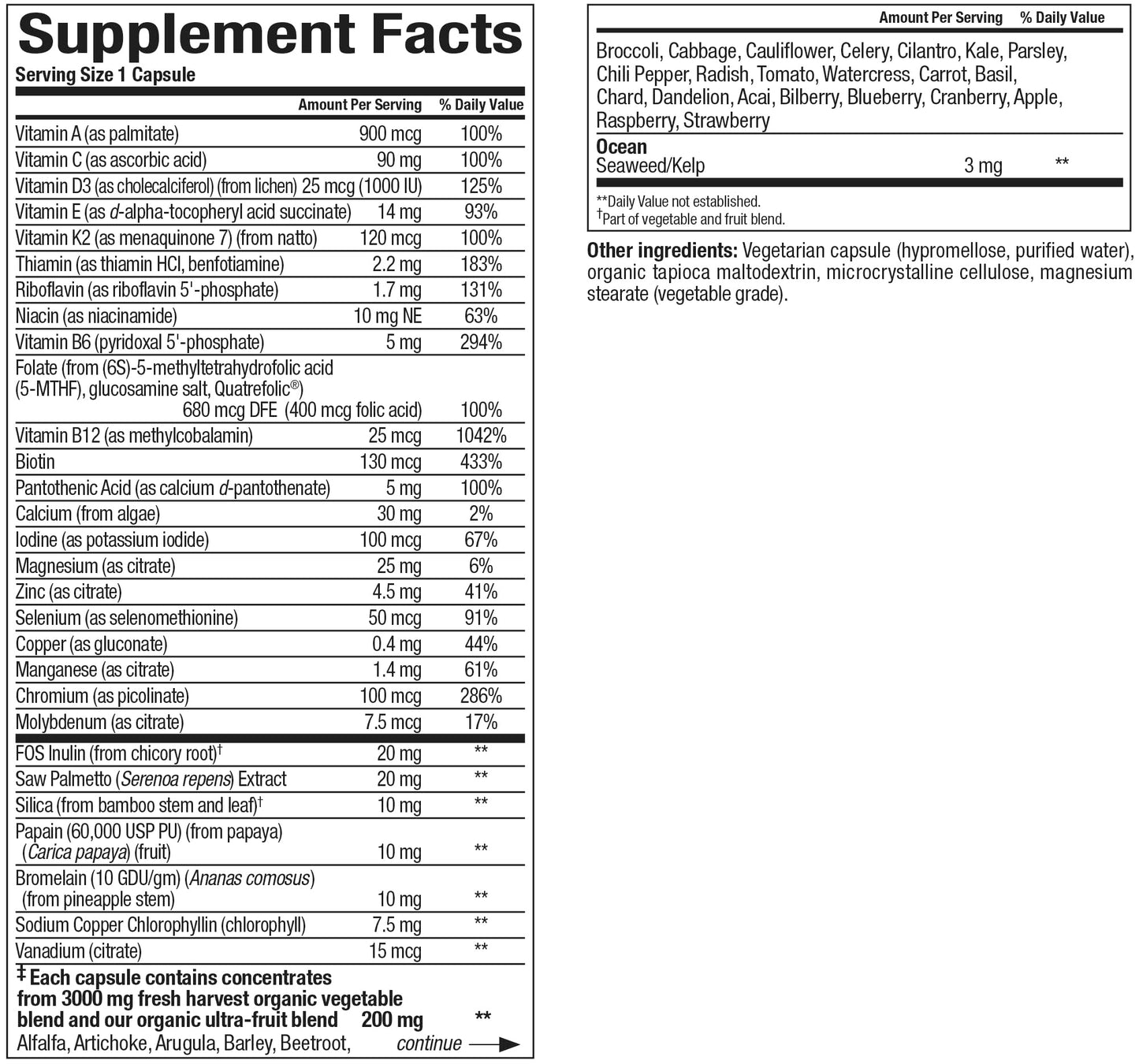 Natural Factors Whole Earth & Sea Men's 50+ Multivitamin & Mineral - 60 Vegetarian Capsules