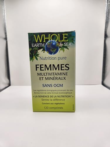Natural Factors Whole Earth & Sea Women's Multivitamin & Mineral – Vegan, 120 Tablets