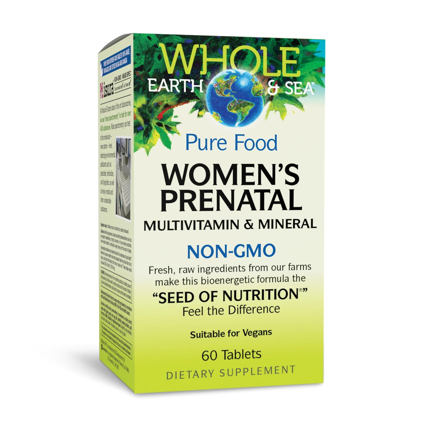 Natural Factors Whole Earth & Sea Women's Prenatal Multivitamin & Mineral – Vegan, Whole-Food Supplement, 60 Tablets