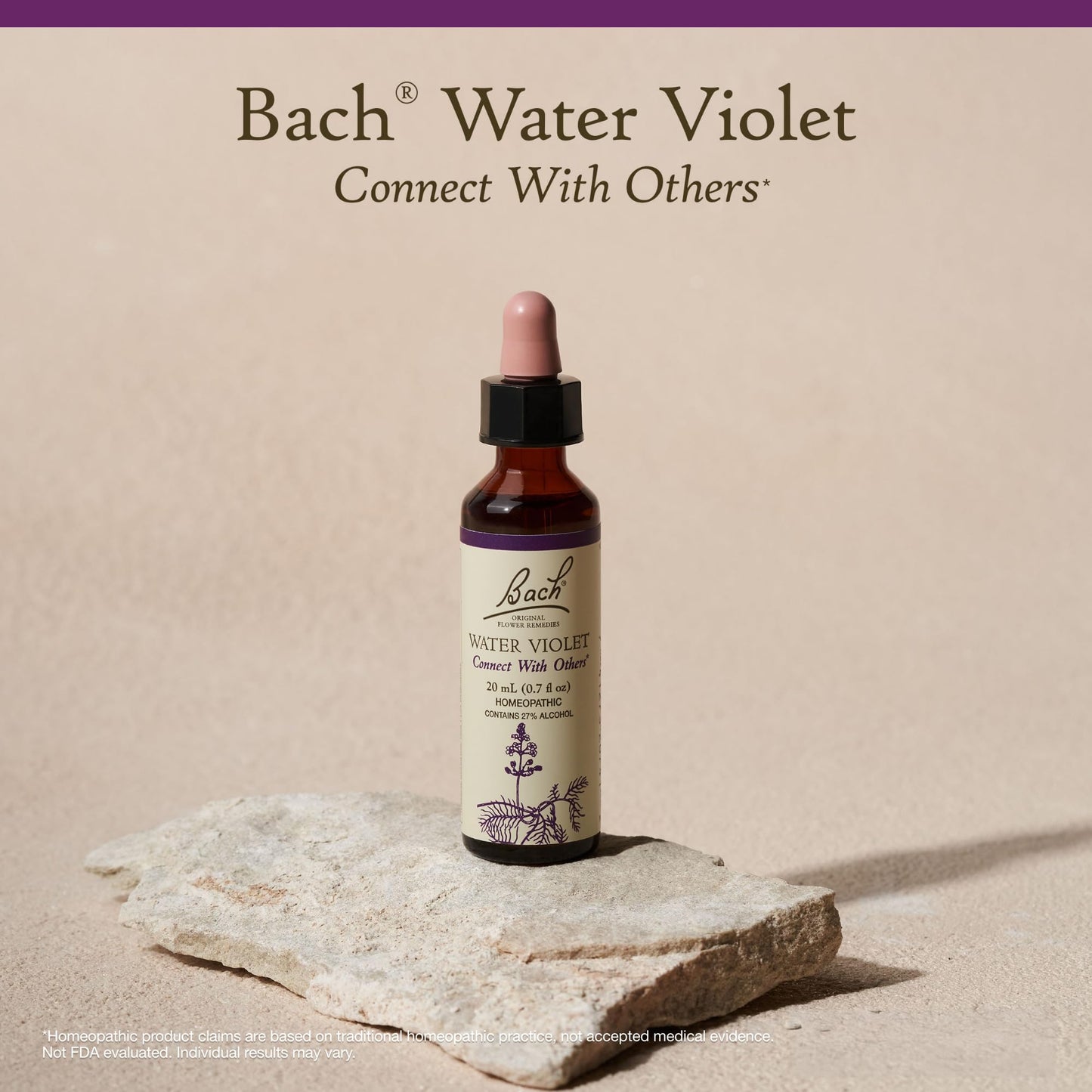 Bach Water Violet Flower Remedy – Connect with Others | 20mL Dropper