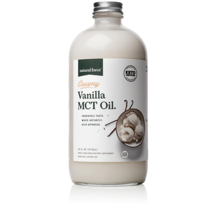 Natural Force Creamy Vanilla MCT Oil - Non-Dairy, Keto Certified, 16 oz