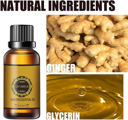 10 Pack Ginger Oil for Lymphatic Drainage – Natural Ginger Massage Oil