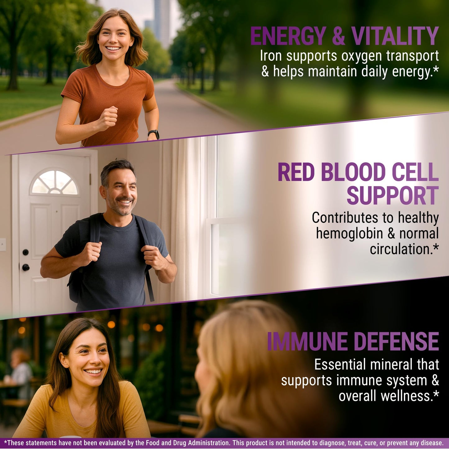 Iron Supplement for Women & Men – Liquid Drops (2oz) with MCT Oil, Natural Grape Flavor, Immune Support
