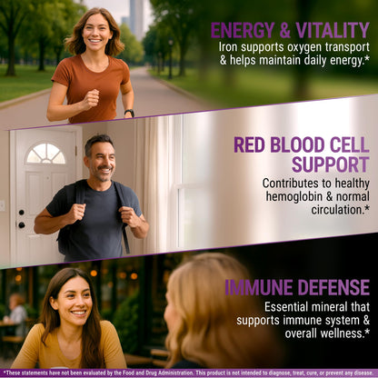 Iron Supplement for Women & Men – Liquid Drops (2oz) with MCT Oil, Natural Grape Flavor, Immune Support