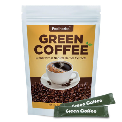 Natural Green Coffee for Metabolism & Energy – 8 Blends, 10 Sachets (Vegan Friendly)