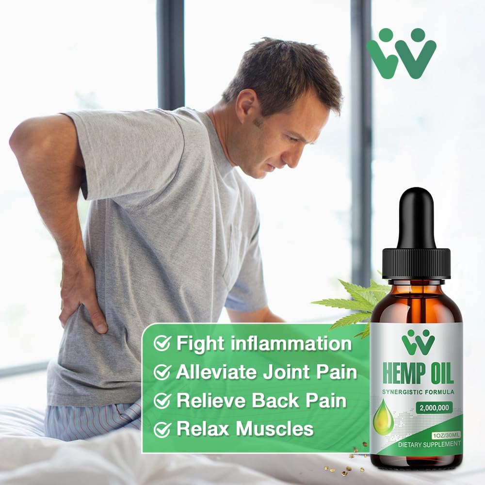 Hemp Oil Drops (3 Pack) High Potency – Focus Calm & Mood | CO2 Extracted, Vegan, Non-GMO