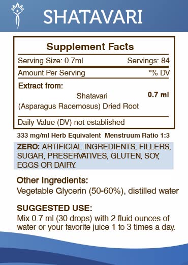 Shatavari Alcohol-Free Liquid Extract – 2 fl oz (Asparagus Racemosus)