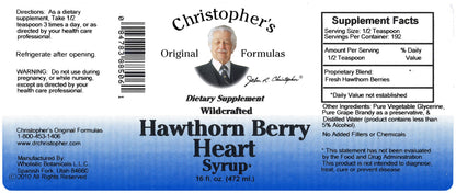 Christopher's Original Formulas Hawthorn Berry Heart Syrup - 16 fl oz | Natural Herbal Wellness