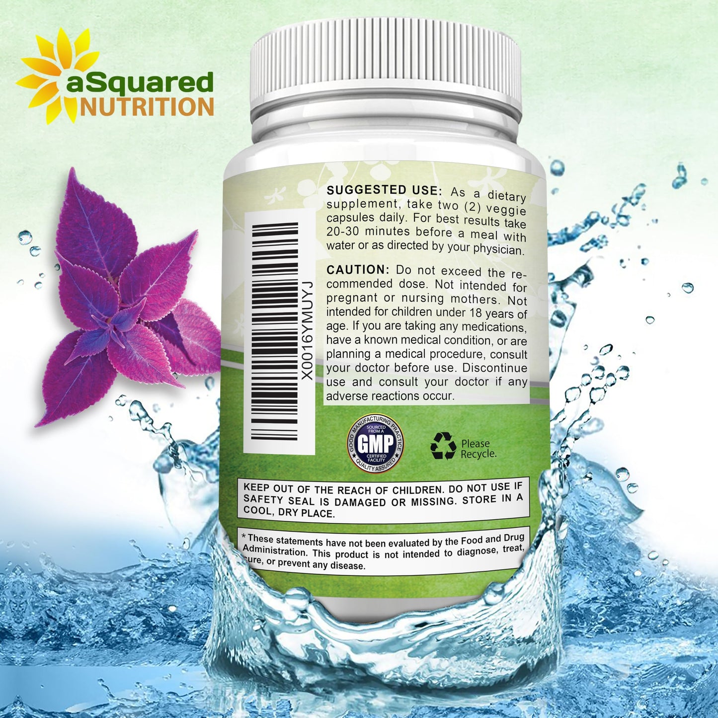 Forskolin 500mg Max Strength – 180 Capsules | aSquared Nutrition