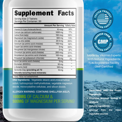 Grow Vitamin Trace Minerals Enhanced Complex – 100 Tablets, 70+ Minerals