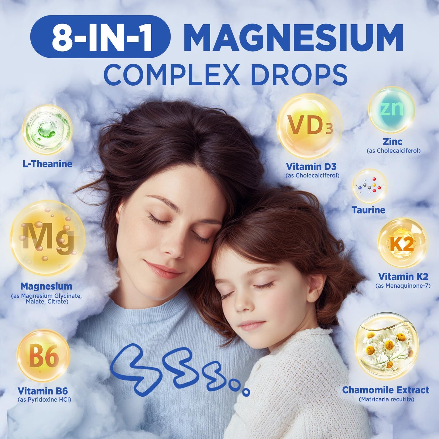 Liposomal Magnesium Drops 400mg – Triple-Source Mg with D3, K2, B6, Zinc, Taurine, L-Theanine & Chamomile (4 oz)