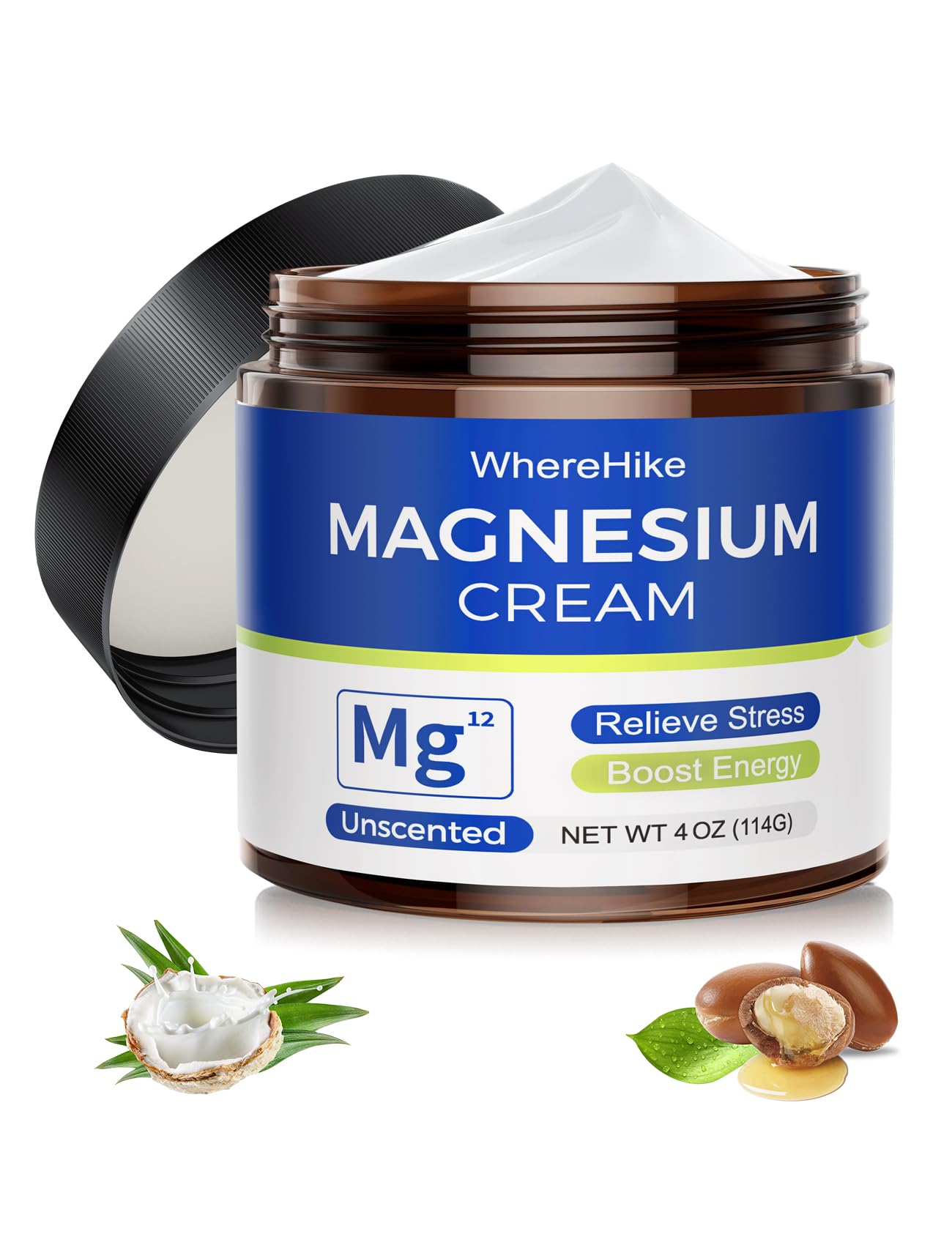 Natural Topical Magnesium Cream for Sleep & Relaxation – Unscented Nighttime Lotion
