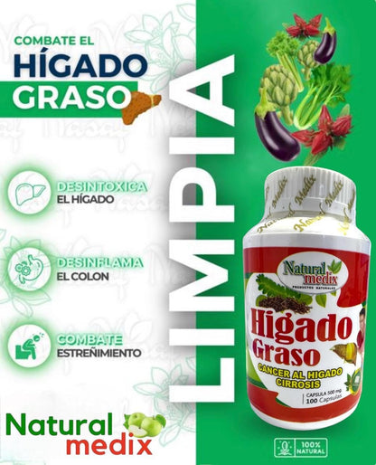 Natural Medix Fatty Liver Herbal Supplement with Artichoke, Dragon's Blood & Boldo – 100 Capsules | Liver Support