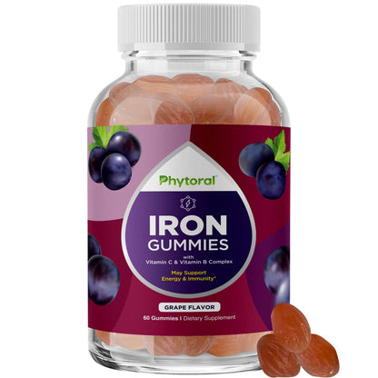 Natural Multivitamin Iron Gummies for Adults – Iron + Energy Boost