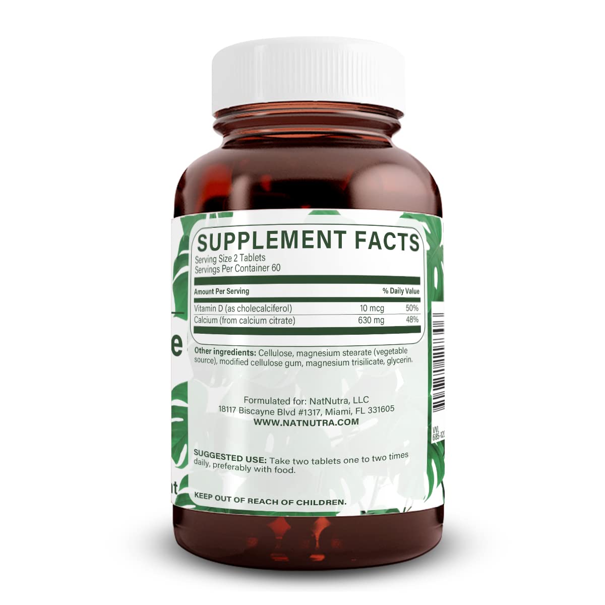 Natural Nutra Calcium Citrate with Vitamin D3 – Bone Health & Heart Support, 120 Tablets