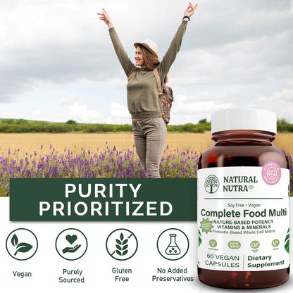 Natural Nutra Whole Food Multivitamin & Mineral for Women & Men – Energy, Immunity & Bone Health (60 Capsules)