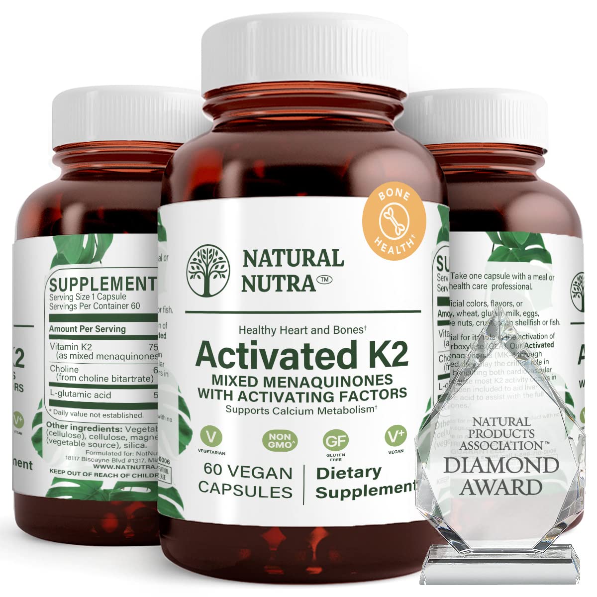 Natural Nutra Full Spectrum Vitamin K2 Supplement - 75 mcg, 60 Capsules