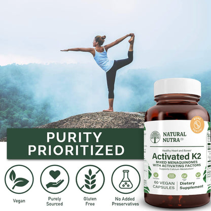 Natural Nutra Full Spectrum Vitamin K2 Supplement - 75 mcg, 60 Capsules