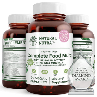Natural Nutra Whole Food Multivitamin & Mineral for Women & Men – Energy, Immunity & Bone Health (60 Capsules)