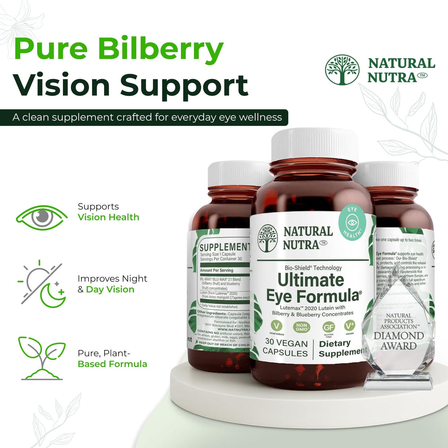 Natural Nutra Ultimate Eye Health | Bilberry & Blueberry Vision Support