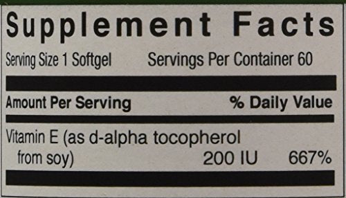 Natural Nutra Vitamin E 200 IU Softgels - Skin, Hair, Nails & Heart Health