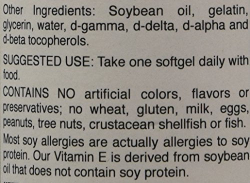 Natural Nutra Vitamin E 200 IU Softgels - Skin, Hair, Nails & Heart Health
