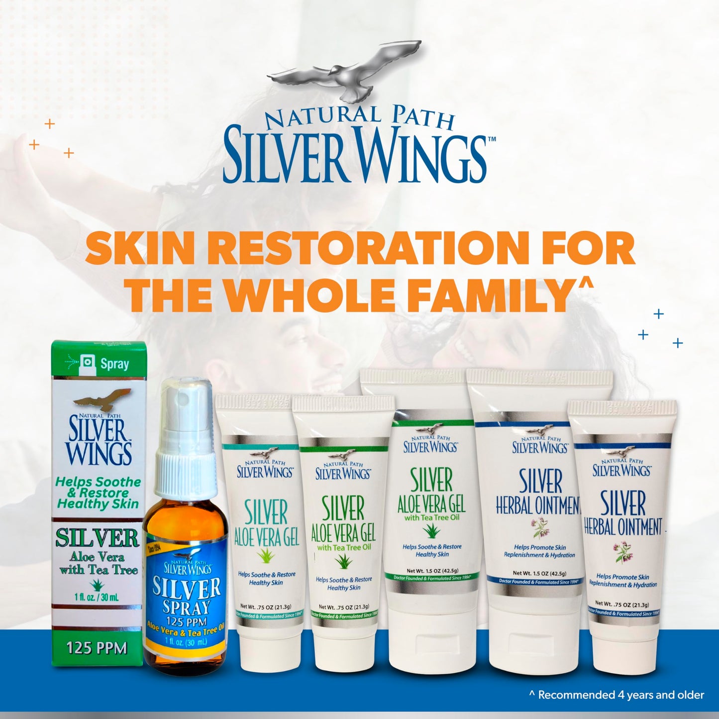 Natural Path Silver Wings Silver Spray – Aloe Vera & Tea Tree Oil, 125ppm, 1oz