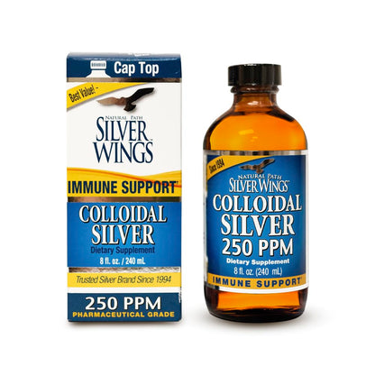 Natural Path Silver Wings Colloidal Silver Liquid 250ppm – 8oz | Enhanced Immune Support