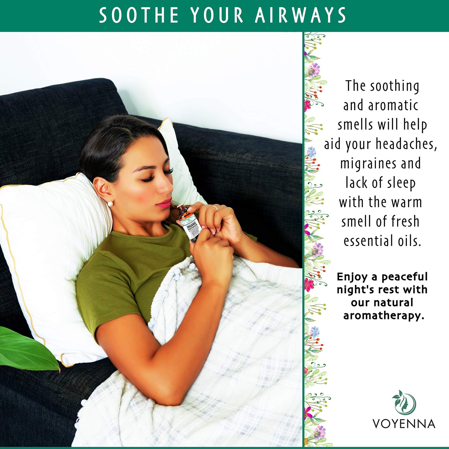Essential Oil Breathe Blend for Diffuser, Humidifier, Aromatherapy & Rub with Peppermint & Eucalyptus Oils | for Headache, Allergy & Congestion