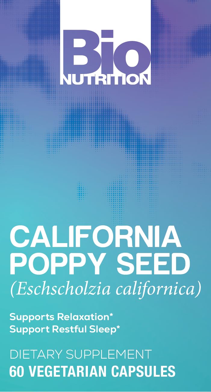 Bio Nutrition California Poppy: 60 Vegetarian Capsules for Relaxation