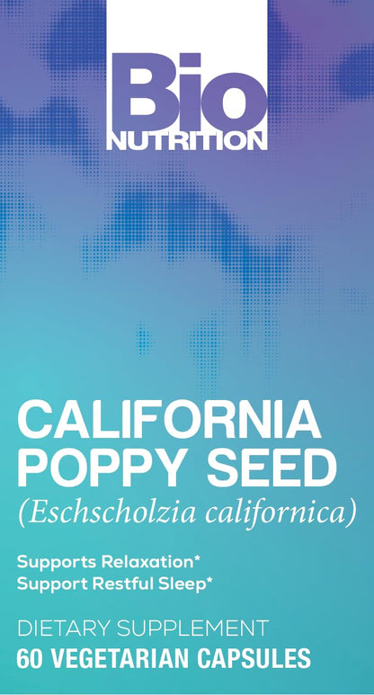 Bio Nutrition California Poppy: 60 Vegetarian Capsules for Relaxation