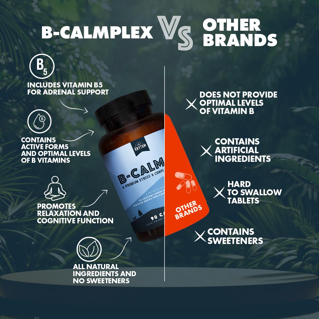 Natural Rhythm B-CALMplex – B Vitamin Blend for Nerve Function & Relaxation | 90 Capsules