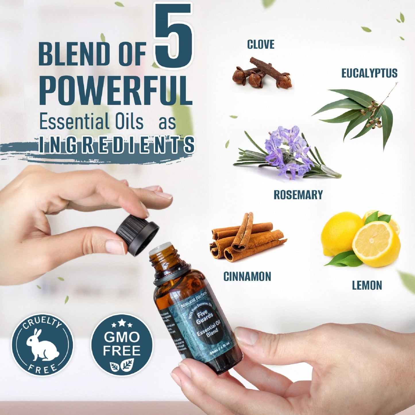 Natural Riches Five Guards Essential Oil Blend 2oz | Aromatherapy & Diffuser