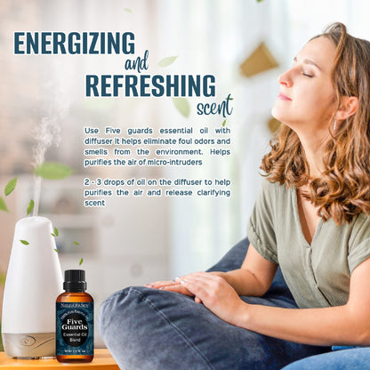 Natural Riches Five Guards Essential Oil Blend 2oz | Aromatherapy & Diffuser