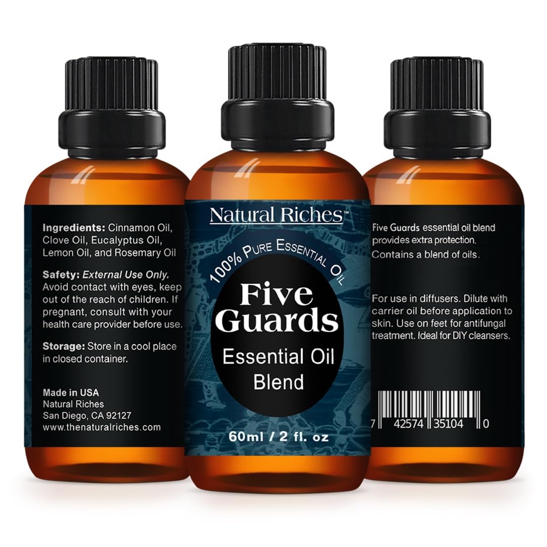 Natural Riches Five Guards Essential Oil Blend 2oz | Aromatherapy & Diffuser