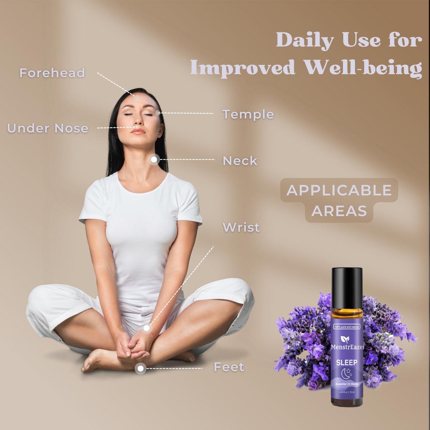 Natural Sleep Essential Oil Roll-On – 100% Natural Relaxation Blend (Lavender, Chamomile, Sweet Orange) 10ml
