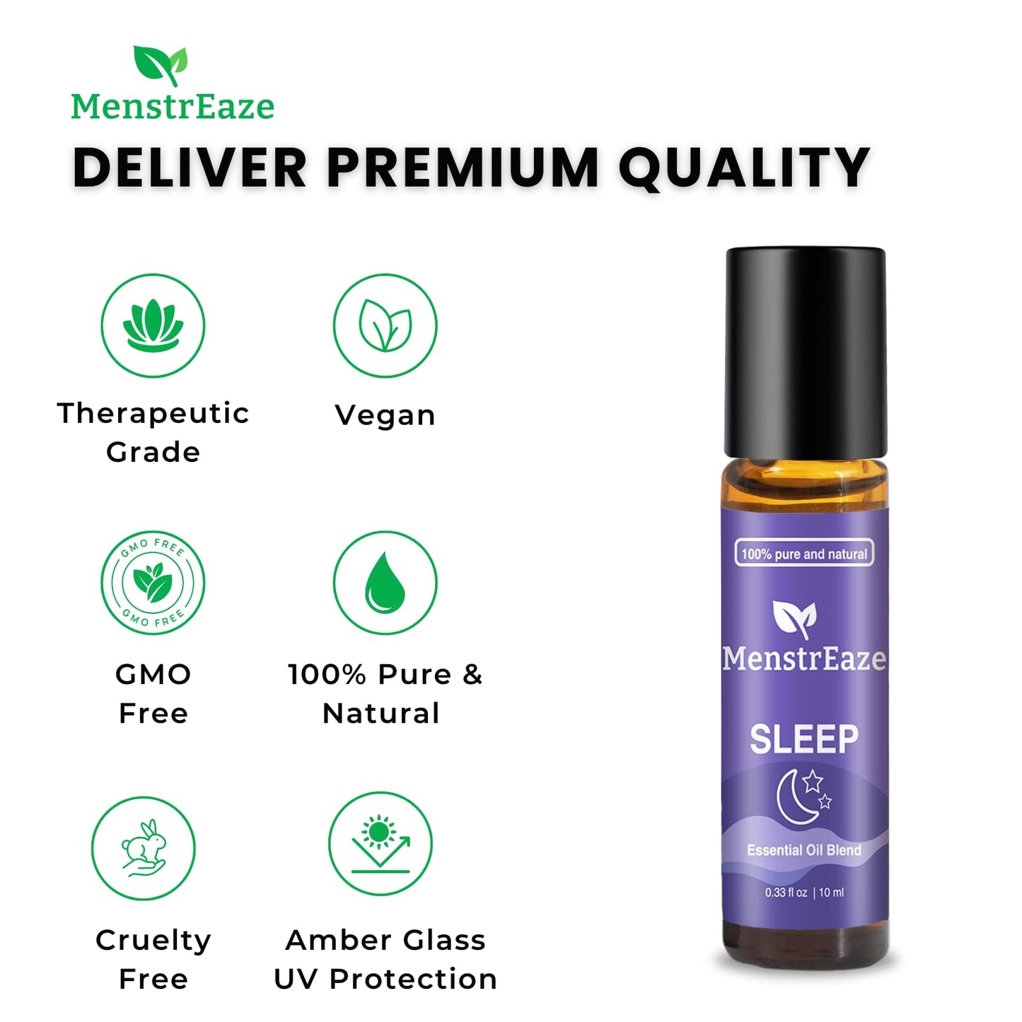 Natural Sleep Essential Oil Roll-On – 100% Natural Relaxation Blend (Lavender, Chamomile, Sweet Orange) 10ml