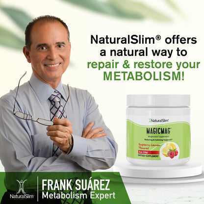 NaturalSlim MagicMag Raspberry Lemon Magnesium Citrate Powder - 8oz Drink Mix