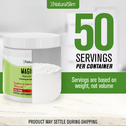 NaturalSlim MagicMag Raspberry Lemon Magnesium Citrate Powder - 8oz Drink Mix