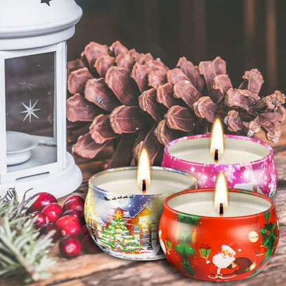 16-Pack Christmas Scented Candles Set | Natural Soy Wax & Aromatherapy Gift