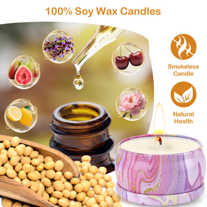 Candles Gift Set for Women – 6 Pack Scented Soy Wax Aromatherapy Candles