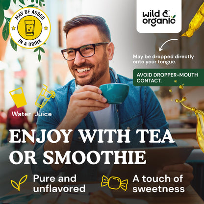 Wild & Organic Yohimbe Supplements for Men & Women - 5 mg Yohimbine Extract Tincture - Alcohol-Free Yohimbe Bark Drops - Vegan, Non-GMO & Sugar-Free - 4 fl oz