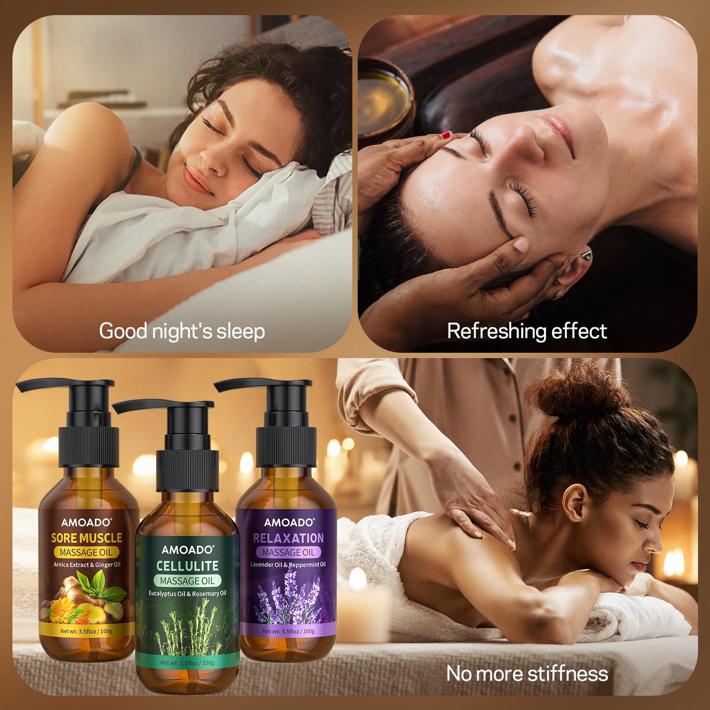 Massage Oil Gift Set – Arnica, Eucalyptus & Lavender, 10.5oz